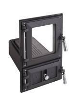 Herdbauteil Ofenbauteil Ofentür mit Glas Rost und Aschenkasten, Backraum, Backfach, Backofen für Grundofen, Ofen zum selbst bauen, Built-in Firebox